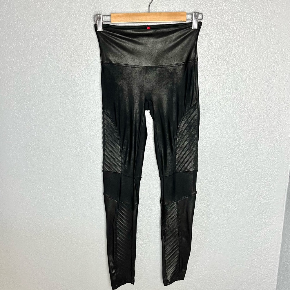 SPANX Faux Leather Moto Leggings - Picture 3 of 8